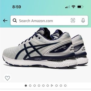 Mens Asics Gel Nimbus 22 gray/peacoat